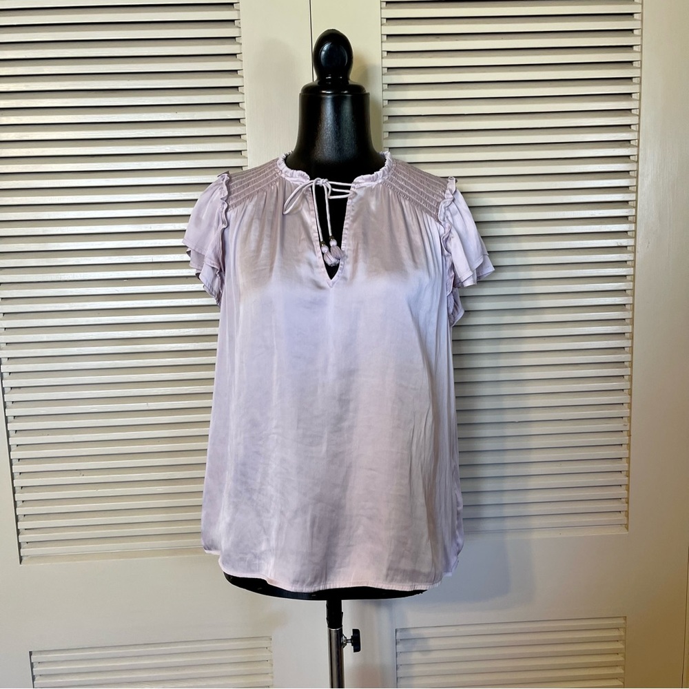 Paige Laramie Satin Tie Blouse Top